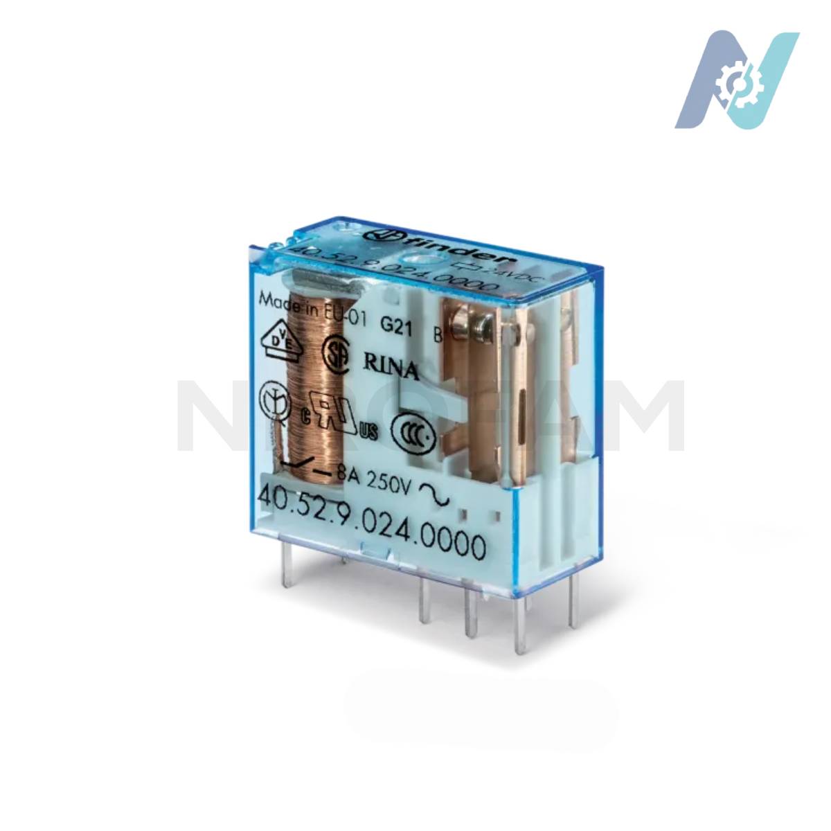 رله 110vDC دو کنتاکت 8 آمپر فیندر مدل 405291100000